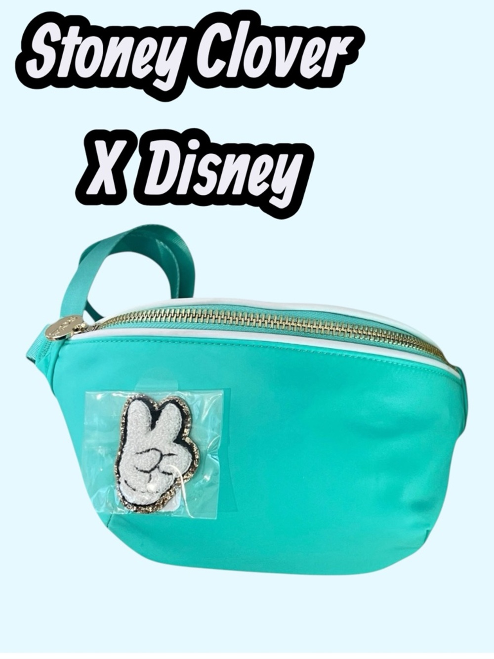Stoney Clover Lane X Disney NWT Mickey Peace ✌️ Patch + Cotton Candy Fanny